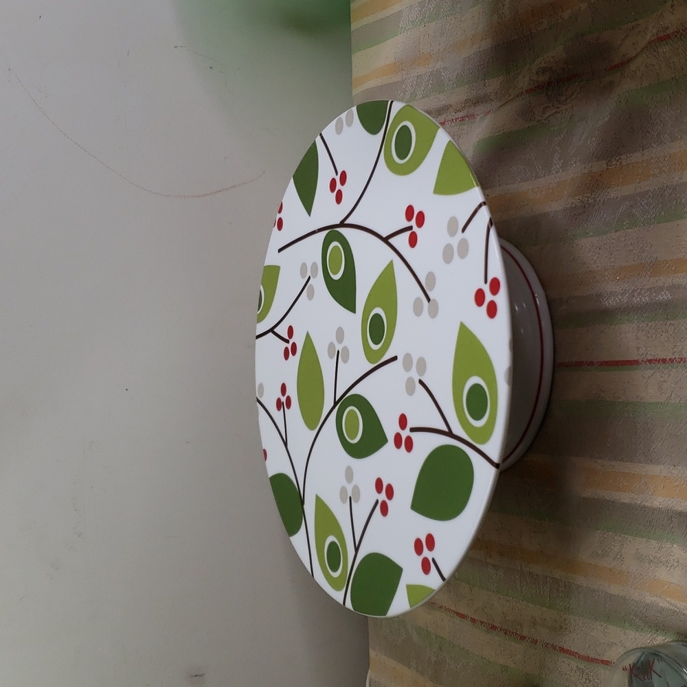 tag 2012 stylized holly branch large cake stand